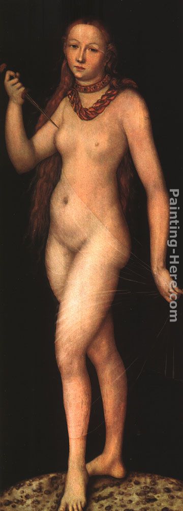 Lucretia painting - Lucas Cranach the Elder Lucretia art painting